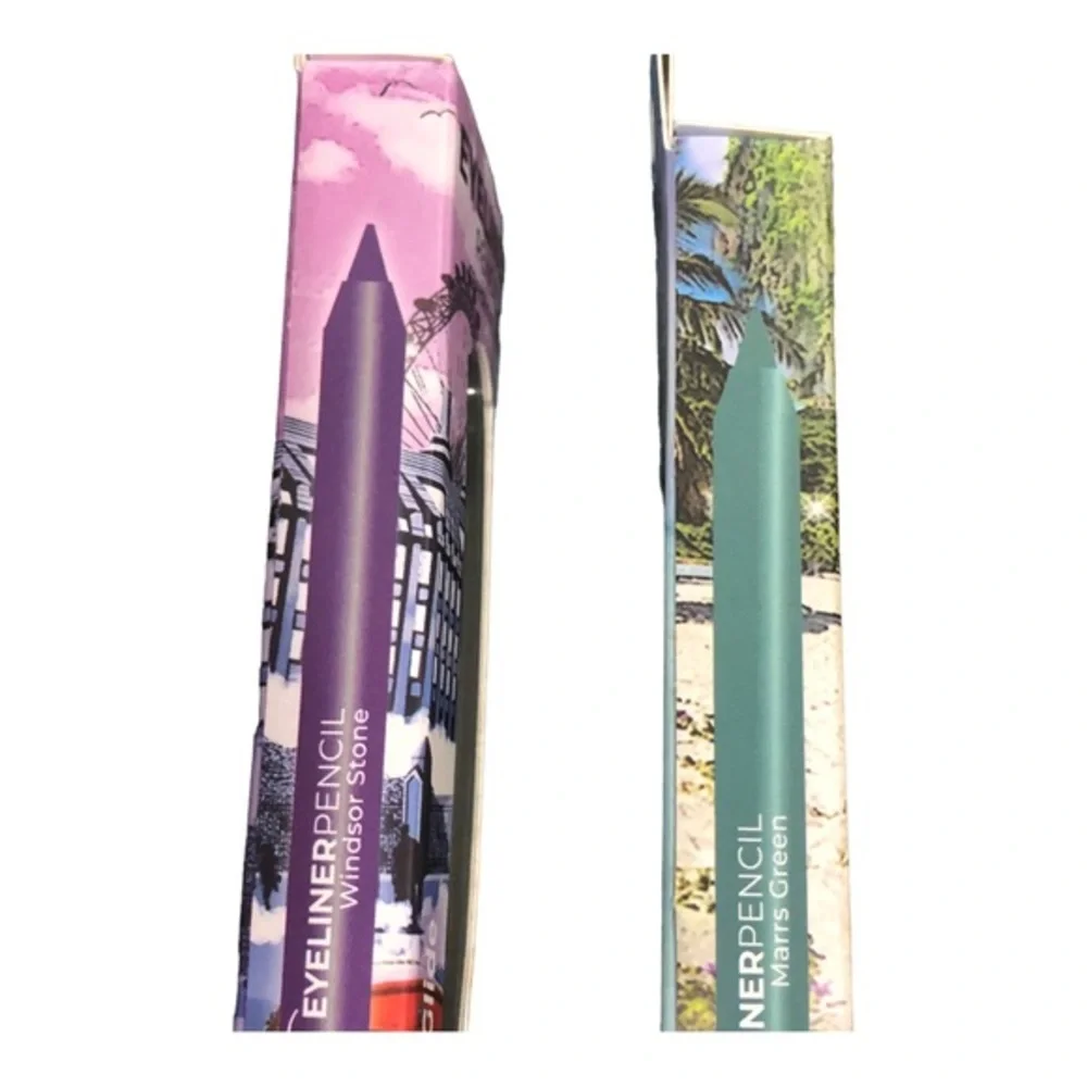 2pack metallic green and purple‎ waterproof smooth eyeliner pencils new